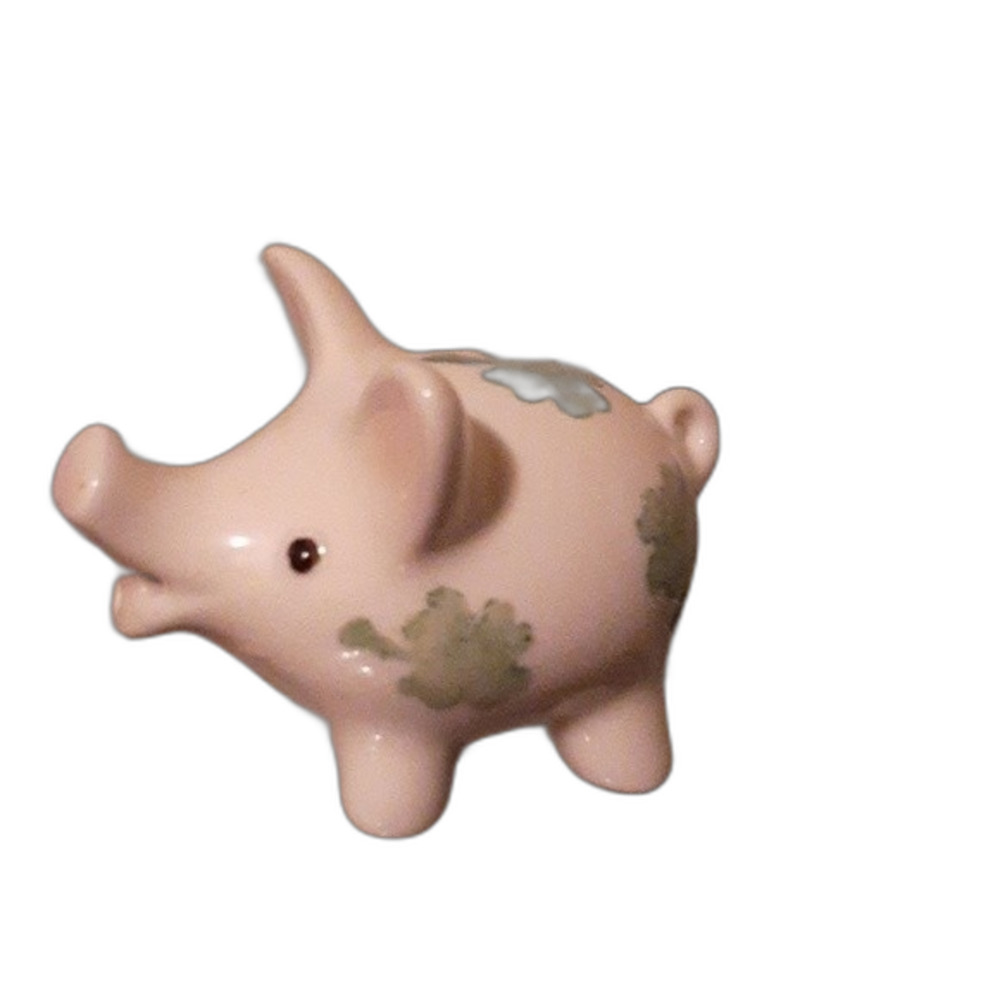 Goebel pig salt shaker white green Shamrock miniature figurine ceramic china